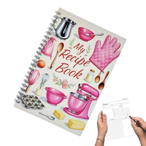 Zhadyu Blankes Kochbuch - Notizbuch für Rezepte - Leeres Kochbuch Handschriftliches Kochjournal zum Planen Tägliche Mahlzeitenplanung Backen Geburtstage Journaling Küche von Zhadyu