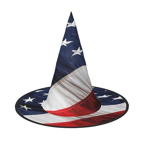 ZhanMg Amerikanische Flagge Halloween Party Hüte - Hexenhut Kostüm Zubehör Festliche Maskerade & Cosplay Verkleiden Faltbar von ZhanMg