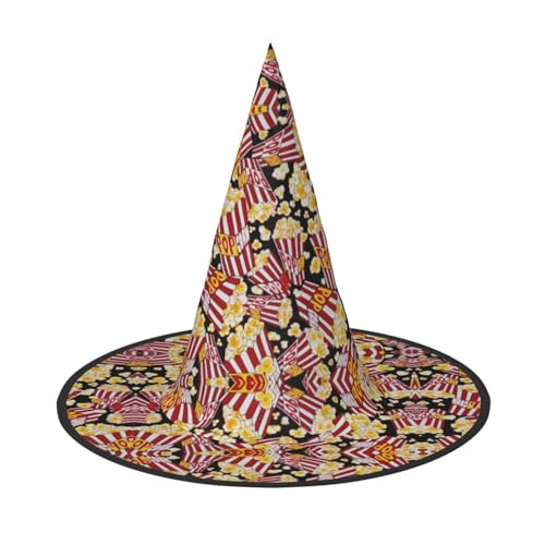 ZhanMg Popcorn-Druck Halloween Party Hüte - Hexenhut Kostüm Zubehör Festliche Maskerade & Cosplay Verkleiden Faltbar ZhanMg Popcorn-Druck Halloween Party Hüte - Hexenhut Kostüm Zubehör Festliche Maskerade & Cosplay Verkleiden Faltbar von ZhanMg