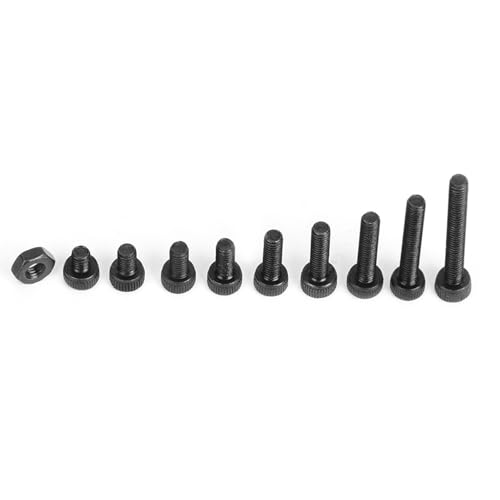 Innensechskantschraube mit Mutter, M2,5 x 3–20 mm, 12,9, Stahllegierung, Schwarz, 300 Stück von Zhangpu