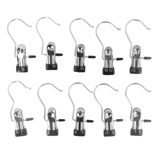 Zhangpu 10 Stück Kurzer Schwanzbügel Clip Edelstahl Heavy Duty Hanging Clips Haken für Aktenkleidung Socken von Zhangpu