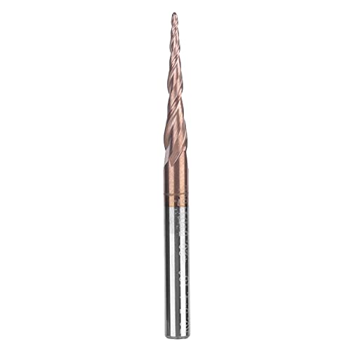 Zhangpu Konus Kugelnase Endmühle CNC Router Bits Werkzeuge Antik Messing 2 Flöte R0.5x20.5xD4x50 überzogen von Zhangpu