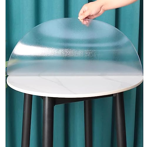 Zhaomi Runde, Transparente, Mattierte PVC-Tischdeckenschutzfolie, 2,0 Mm Transparente, Mattierte, Runde Tischmatte Mit Abgeschrägter Kante, Exquisite Tischschutzmatte (Diameter 70cm/28in) von Zhaomi