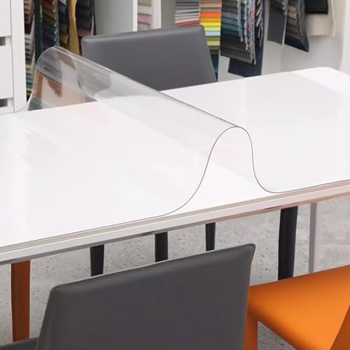 Zhaomi Transparente PVC-Tischdeckenschutzhülle, 1,0Mm Dicke Wasser- Und ölbeständige Weichglas-Tischschutzfolie, Geeignet Für Bürobodenmatten, Stuhlmatten, Schminktische (40x160cm/16x63in) von Zhaomi
