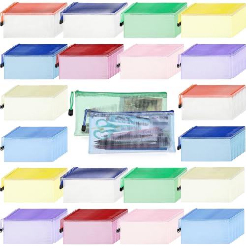 Zhehao A6-Netz-Reißverschlusstaschen, Mehrzweck-A6-Beutel mit Reißverschluss, wasserdichte Taschen, kleine Plastiktüten für Schule, Büro, Organisation, 24 x 11,5 cm, mehrfarbig, 300 Stück Zhehao A6-Netz-Reißverschlusstaschen, Mehrzweck-A6-Beutel mit Reißverschluss, wasserdichte Taschen, kleine Plastiktüten für Schule, Büro, Organisation, 24 x 11,5 cm, mehrfarbig, 300 Stück von Zhehao