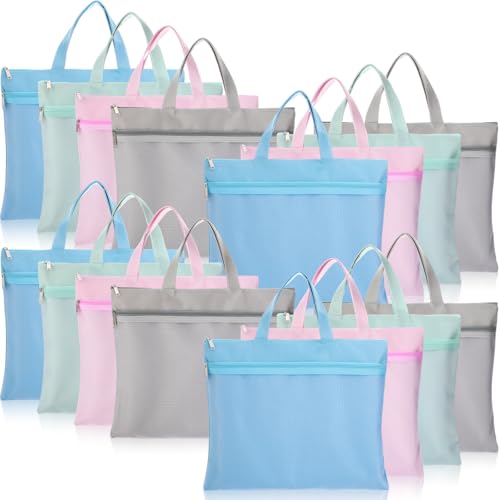 Zhehao Schülerbuchtaschen mit Griff, wasserdichte Netz-Reißverschlusstasche, für Zuhause, transparente Dokumententasche für A4-Akten, Bücher, 35,6 x 27,9 cm, 16 Stück Zhehao Schülerbuchtaschen mit Griff, wasserdichte Netz-Reißverschlusstasche, für Zuhause, transparente Dokumententasche für A4-Akten, Bücher, 35,6 x 27,9 cm, 16 Stück von Zhehao
