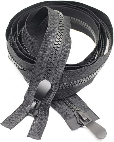 Zhenghebuy 70 CM #8 Doppelkopf Reissverschluss Zipper,Teilbarer Reißverschluss,Zwei-Wege-Trenner,Trennende Jacke Reißverschlüsse für Zelt,Nähen,Schlafsack,Boot,Outdoor,Campingzelt,Basteltaschen von Zhenghebuy