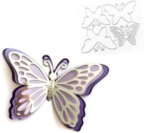 4 Schmetterlings-Stanzformen für Kartenherstellung, 3D-geschichtete Schmetterling-Stanzformen, Streifenrahmen-Stanzformen, 3D-Schmetterling-Herstellung, Prägepapier-Vorlage 4 Schmetterlings-Stanzformen für Kartenherstellung, 3D-geschichtete Schmetterling-Stanzformen, Streifenrahmen-Stanzformen, 3D-Schmetterling-Herstellung, Prägepapier-Vorlage von Zhhuoc