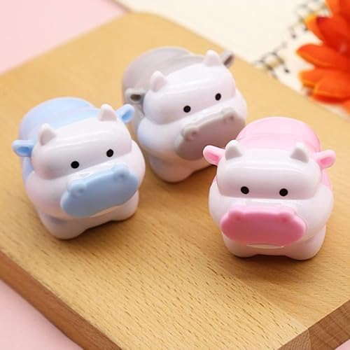 Bleistiftspitzer mit niedlichem Kuh-Design, Kawaii-Tier-Design, Spitzer für Mädchen, Büro und Schule, Schreibwaren, Geschenk für Schüler und Lehrer (zufällige 1 Stück) von Zhhuoc