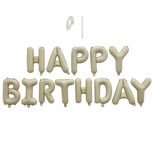 Cremefarbene Buchstaben "Happy Birthday"-Ballon-Banner 40,6 cm Mylar-Folie, Buchstaben, Schild, Banner, Wimpelkette, wiederverwendbar, für Mädchen, Jungen, Kinder und Erwachsene Cremefarbene Buchstaben "Happy Birthday"-Ballon-Banner 40,6 cm Mylar-Folie, Buchstaben, Schild, Banner, Wimpelkette, wiederverwendbar, für Mädchen, Jungen, Kinder und Erwachsene von ZhiheHui