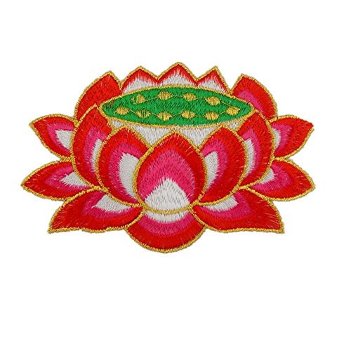 Buddhistischer Buddha-Sitz, Lotusblumen, bestickt, zum Aufbügeln, 2 Stück Buddhistischer Buddha-Sitz, Lotusblumen, bestickt, zum Aufbügeln, 2 Stück von Zhiheng