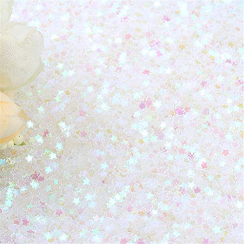 Glitzer-Pailletten in Sternform, flach, PVC, für Scrapbooking, Verzierung, Kartenherstellung, Schmuckherstellung, Nagel-Maniküre, Hochzeit, Geburtstag, Party, Dekoration, 100 g (transparent) von Zhiheng