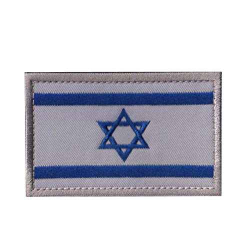 Israelische Flagge, taktischer Militär-Armband-Aufnäher, bestickt, 5 x 7 cm, jüdischer Davidstern-Stern, zum Aufnähen, Israelische Nationalemblem, Länderflagge, Aufnäher (blau) von Zhikang68