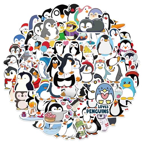 100 PCS Pinguin Aufkleber, Süßes Pinguin Sticker Set, Tier Sticker Kinder, Sticker Aesthetic, Scrapbook Stickers, Kawaii Decals, Wasserdichte Vinyl Aufkleber für Skateboards, Tablets, Kühlschränke von Zhlearda