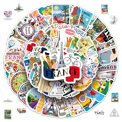100 Stück Romantische France Reiseaufkleber, Vintage Reise Aufkleber, Aesthetic Sticker Set, Frankreich Aufkleber, Reise Städte Aufkleber, Vinyl Graffiti Sticker für Laptop Koffer Skateboard 100 Stück Romantische France Reiseaufkleber, Vintage Reise Aufkleber, Aesthetic Sticker Set, Frankreich Aufkleber, Reise Städte Aufkleber, Vinyl Graffiti Sticker für Laptop Koffer Skateboard von Zhlearda