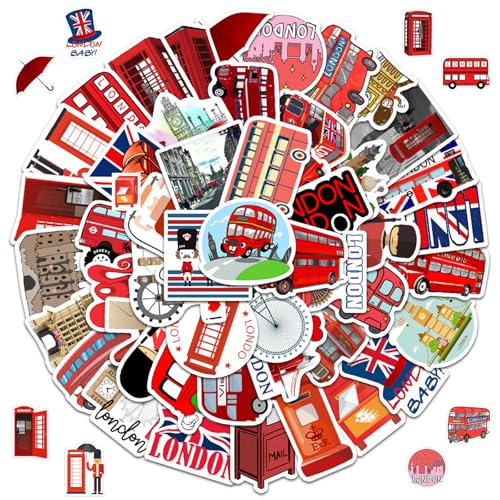 2 X 50 Stücke London Bus Sticker Set, London Reiseaufkleber, London England Vinyl Aufkleber, Niedliche Graffiti-Deko-Aufkleber, für Gepäck Laptop Skateboard, für Erwachsene Kinder 2 X 50 Stücke London Bus Sticker Set, London Reiseaufkleber, London England Vinyl Aufkleber, Niedliche Graffiti-Deko-Aufkleber, für Gepäck Laptop Skateboard, für Erwachsene Kinder von Zhlearda