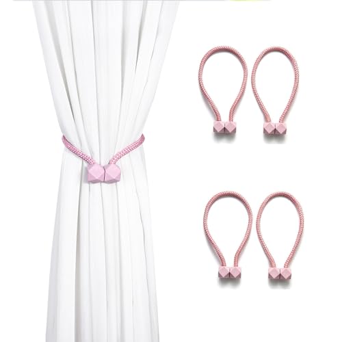 4 Stück Magnetische Vorhang Raffhalter, Rosa Starke Magnetische Gardinen Raffhalter, Vorhanghalter Seil Schnallen Raffhalter, Curtain Holder für Zuhause, Büro, Fenster Dekoration 4 Stück Magnetische Vorhang Raffhalter, Rosa Starke Magnetische Gardinen Raffhalter, Vorhanghalter Seil Schnallen Raffhalter, Curtain Holder für Zuhause, Büro, Fenster Dekoration von Zhlearda