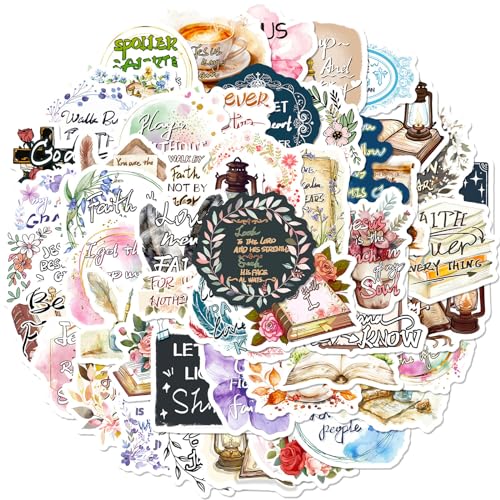 Christliche Aufkleber, 2 X 50 Stück Bibelvers Aufkleber, Christliche Sticker Set, Boho Vinyl Wasserfeste Aufkleber, Jesus Christlich Inspirierende Sticker für Scrapbook, Gitarre, Laptop, Gepäck von Zhlearda