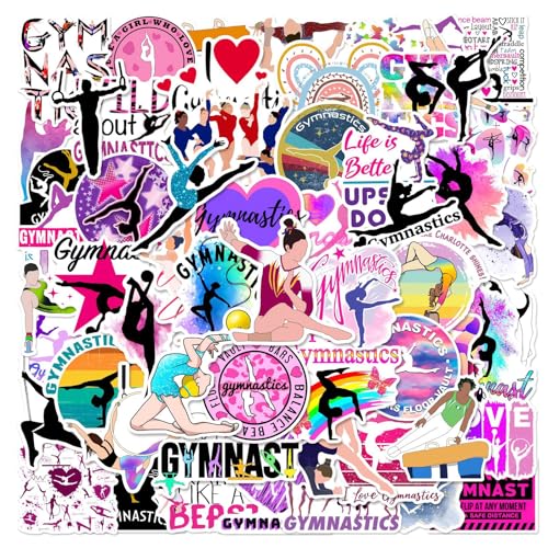 Gymnastik Aufkleber, 2 X 50 Stück Dance Aufkleber, Gymnastik Sticker Set, Sport Vinyl Wasserfeste Aufkleber, Niedliche Gymnastik Aufkleber Pack für Scrapbook Skateboard Gitarre Laptop Gepäck von Zhlearda