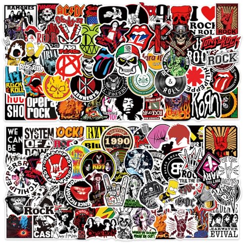 Hip Hop Aufkleber Sticker Set 100 Stücke, Rock Band Punk Aufkleber, Vintage Graffiti Decal Sticker Set, Vinyl Skateboard Aufkleber für Laptop, Koffer, Helm, Motorrad, Skateboard von Zhlearda