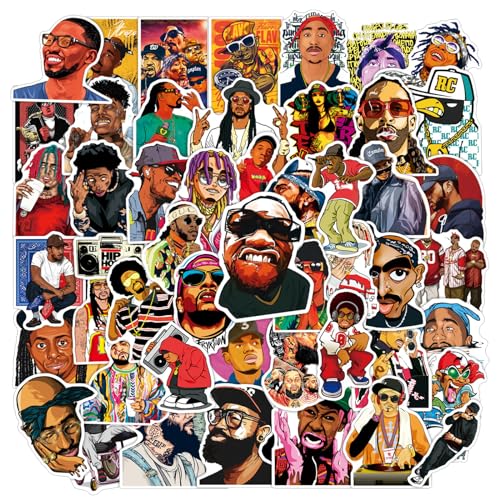 Hip Hop Rap Aufkleber, 100 Stücke Hip Hop Sticker Set, Wasserfeste Vinyl Sticker, Sängerin Sticker Cool, Trendiges Hip Hop und Graffiti Punk Sticker Design für Jugendliche und Erwachsene von Zhlearda