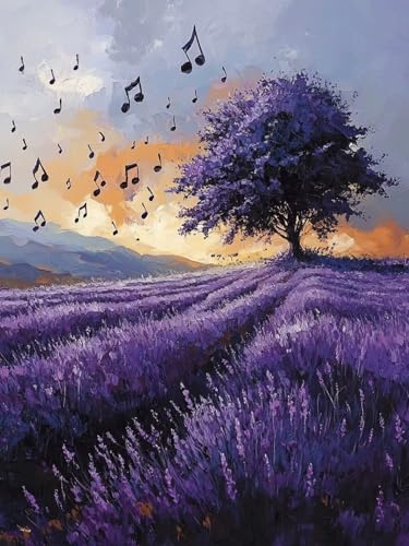 Baum Diamond Painting Erwachsene, 5D Lavendel Diamant Painting Bilder Kinder Anfänger, DIY Vollbohrer Diamanten Malerei Stickerei Kreuzstich Basteln Mädchen, für Home Wand Dekor 100x150 cm W-935 von Zhlpjecc
