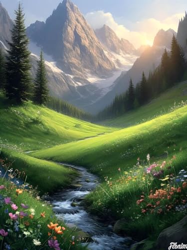 Diamond Painting Erwachsene Anfänger, Diamant Painting Kinder Berg Bilder, 5D Landschaft Diamant Kunst Kits, DIY Kreativ Set für Erwachsene Geeignet Als Geschenk und Als Wanddeko 80x120 cm W-1021 von Zhlpjecc