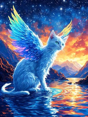 Diamond Painting Erwachsene Anfänger, Diamant Painting Kinder Engel Bilder, 5D Katze Diamant Kunst Kits, DIY Kreativ Set für Erwachsene Geeignet Als Geschenk Entspannung und Wanddeko 50x70 cm W-402 Diamond Painting Erwachsene Anfänger, Diamant Painting Kinder Engel Bilder, 5D Katze Diamant Kunst Kits, DIY Kreativ Set für Erwachsene Geeignet Als Geschenk Entspannung und Wanddeko 50x70 cm W-402 von Zhlpjecc