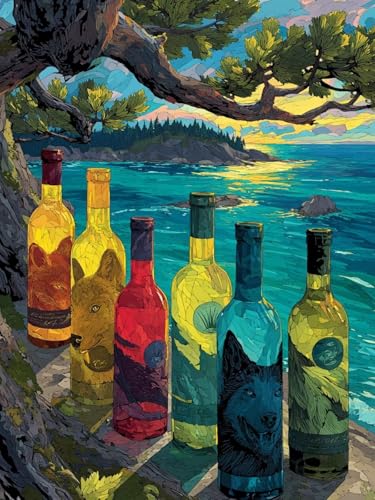 Diamond Painting See Diamond Painting Erwachsene, DIY Cocktail Diamant Kunst Malerei Stickerei Set, 5D Bastelset Erwachsene Diamanten Malerei, Wohnzimmer Dekor, Weihnachts Geschenke 135x90 cm W-43 von Zhlpjecc