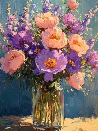 Strauß Diamond Painting Erwachsene, 5D Mohn Diamant Painting Bilder Kinder Anfänger, DIY Vollbohrer Diamanten Malerei Stickerei Kreuzstich Basteln Mädchen 10 Jahre, für Home Wand Dekor 20x30 cm W-332 von Zhlpjecc