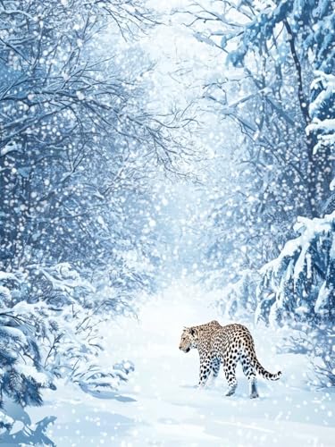 Tier Diamond Painting Erwachsene, 5D Leopard Diamant Painting Bilder Kinder Anfänger, Vollbohrer Diamanten Malerei Stickerei Kreuzstich Basteln Mädchen 10 Jahre, für Home Wand Dekor 20x30 cm W-1223 von Zhlpjecc