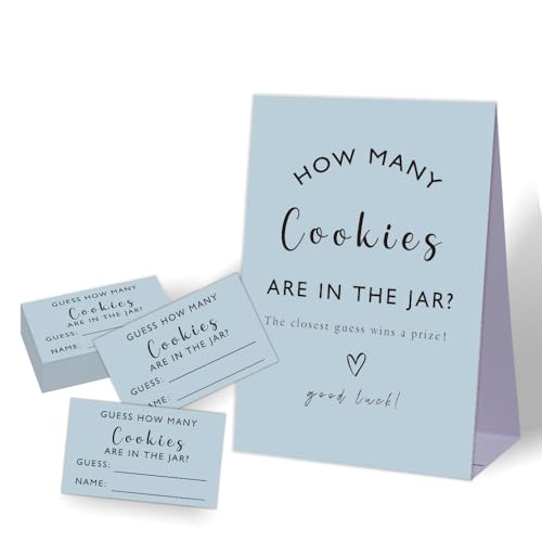 How Many Cookies Babyparty-Spiel, Babyparty-Themen, Brautparty-Spiel, neutrale Geschlechtsoffenbarungsdekorationen, Hochzeits-Party-Dekoration, Geburtstagsparty-Geschenk, 1 Schild und 50 Ratekarten How Many Cookies Babyparty-Spiel, Babyparty-Themen, Brautparty-Spiel, neutrale Geschlechtsoffenbarungsdekorationen, Hochzeits-Party-Dekoration, Geburtstagsparty-Geschenk, 1 Schild und 50 Ratekarten von Zhminz