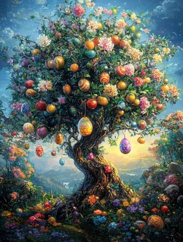 Diamond Painting Baum, 5D Diamond Painting Erwachsene kinder Bilder, Anlage Crystal Art Basteln Erwachsene Set, DIY Runde Mosaikherstellung Bastelset für Weihnachten Wand Dekor Geschenk 60X80cm W-73 von Zhngxogg