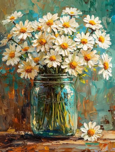 Diamond Painting Blume, Diamond Painting Eckige Steine Set Anlage, 5D Diamant Malerei Erwachsene und Kinder Set, DIY Mosaikherstellung Basteln Erwachsene, für Haus Wand Decor und Geschenk 50X70cm E-77 von Zhngxogg