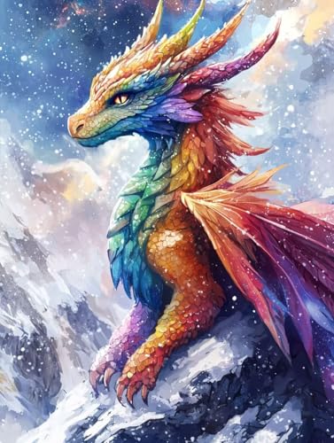 Diamond Painting Drachen, Diamond Painting Eckige Steine Set Farbe, 5D Diamant Malerei Erwachsene und Kinder Set, DIY Mosaikherstellung Basteln Erwachsene, für Haus Wand Decor Geschenk 60X80cm E-53 Diamond Painting Drachen, Diamond Painting Eckige Steine Set Farbe, 5D Diamant Malerei Erwachsene und Kinder Set, DIY Mosaikherstellung Basteln Erwachsene, für Haus Wand Decor Geschenk 60X80cm E-53 von Zhngxogg