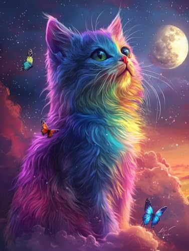 Diamond Painting Erwachsene, Diamant Painting Bilder Katze 5D Farbe Diamant Malerei Eckige Steine Set, DIY Strass Kristall Stickerei Diamant Malerei Erwachsene Set, Weihnachten Room Decor 60X80cm R-10 Diamond Painting Erwachsene, Diamant Painting Bilder Katze 5D Farbe Diamant Malerei Eckige Steine Set, DIY Strass Kristall Stickerei Diamant Malerei Erwachsene Set, Weihnachten Room Decor 60X80cm R-10 von Zhngxogg