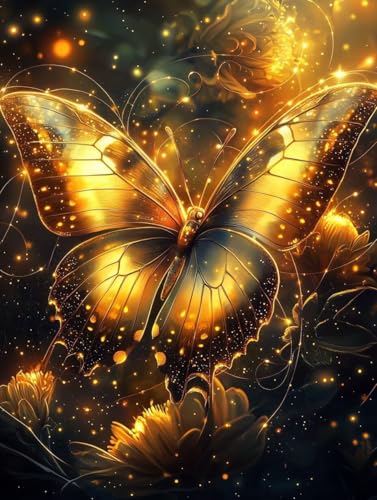 Diamond Painting Erwachsene, Diamant Painting Bilder Schmetterling 5D Tier Diamant Malerei Eckige Steine Set, DIY Kristall Stickerei Diamant Malerei Erwachsene Set, Weihnachten Room Decor 50X70cm R-08 von Zhngxogg