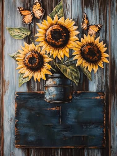 Diamond Painting Erwachsene, Diamant Painting Bilder Sonnenblume 5D Schmetterling Diamant Malerei Eckige Steine Set, Kristall Stickerei Diamant Malerei, Erwachsene Bastelset, Room Decor 60X80cm E-64 Diamond Painting Erwachsene, Diamant Painting Bilder Sonnenblume 5D Schmetterling Diamant Malerei Eckige Steine Set, Kristall Stickerei Diamant Malerei, Erwachsene Bastelset, Room Decor 60X80cm E-64 von Zhngxogg