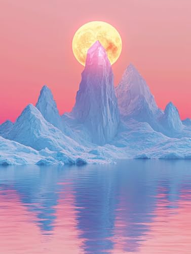 Diamond Painting Erwachsene Sonnenuntergang, Diamant Painting Bilder Kinder Abstrakt, DIY Runde Steine Basteln Erwachsene Anfänger Set, 5D Diamond Art Bastelset, für ﻿Weihnachten Geschenk 60X80cm Q-10 von Zhngxogg