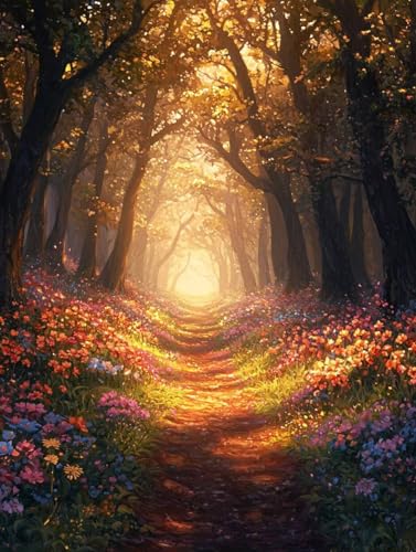 Diamond Painting Erwachsene Sonnenuntergang, Diamant Painting Bilder Kinder Baum, DIY Runde Steine Basteln Erwachsene Anfänger Set, 5D Diamond Art Bastelset, für ﻿Weihnachten Geschenk 60X80cm W-62 von Zhngxogg