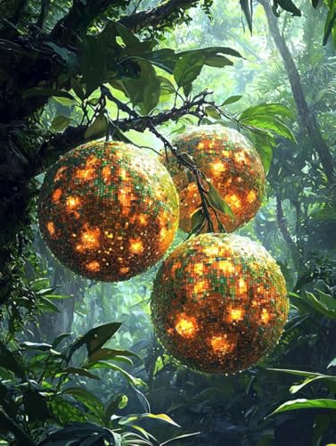 Diamond Painting Erwachsene Wald, Diamant Painting Bilder Kinder Obst, DIY Runde Steine Basteln Erwachsene Anfänger Set, 5D Diamond Art Bastelset, für ﻿Weihnachten Decorations Geschenk 60X80cm Q-26 von Zhngxogg