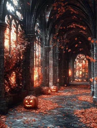 Diamond Painting Halloween, 5D Diamond Painting Erwachsene kinder Bilder, Innenbereich Crystal Art Basteln Erwachsene Set, DIY Runde Mosaikherstellung Bastelset für Weihnachten Dekor 60X80cm E-79 von Zhngxogg