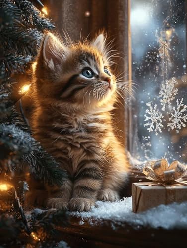 Diamond Painting Katze, 5D Diamond Painting Erwachsene kinder Bilder, Tier Crystal Art Basteln Erwachsene Set, DIY Runde Mosaikherstellung Bastelset für Weihnachten Wand Dekor Geschenk 80X110cm P-35 Diamond Painting Katze, 5D Diamond Painting Erwachsene kinder Bilder, Tier Crystal Art Basteln Erwachsene Set, DIY Runde Mosaikherstellung Bastelset für Weihnachten Wand Dekor Geschenk 80X110cm P-35 von Zhngxogg
