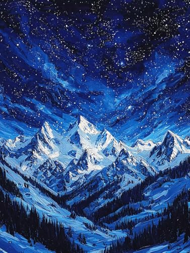 Diamond Painting Landschaft, 5D Diamond Painting Erwachsene kinder Bilder, Aurora Crystal Art Basteln Erwachsene Set, DIY Runde Mosaikherstellung Bastelset für Weihnachten Dekor Geschenk 60X80cm Q-07 von Zhngxogg