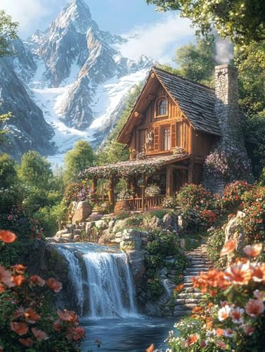 Diamond Painting Landschaft, 5D Diamond Painting Erwachsene kinder Bilder, Herbst Crystal Art Basteln Erwachsene Set, DIY Runde Mosaikherstellung Bastelset für Weihnachten Dekor Geschenk 15X20cm I-13 von Zhngxogg