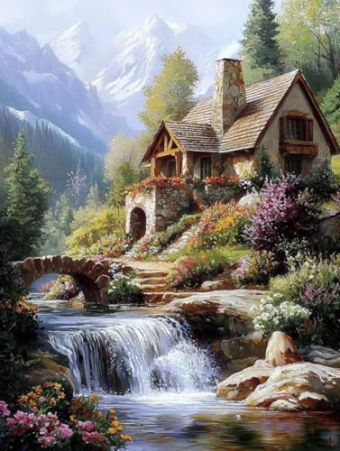 Diamond Painting Landschaft, Diamond Painting Eckige Steine Set Kabine, 5D Diamant Malerei Erwachsene und Kinder Set, DIY Mosaikherstellung Basteln Erwachsene, für Room Decor Geschenk 60X80cm E-51 Diamond Painting Landschaft, Diamond Painting Eckige Steine Set Kabine, 5D Diamant Malerei Erwachsene und Kinder Set, DIY Mosaikherstellung Basteln Erwachsene, für Room Decor Geschenk 60X80cm E-51 von Zhngxogg