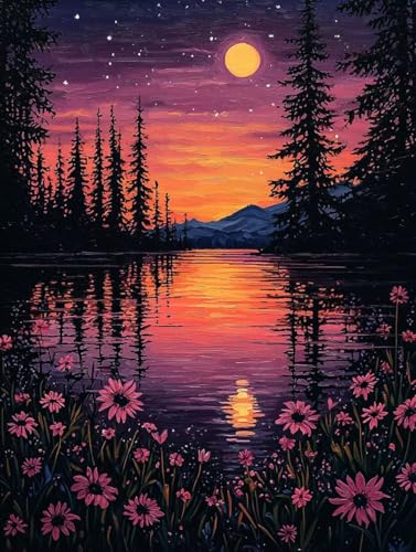 Diamond Painting Landschaft, Diamond Painting Eckige Steine Set Sonnenuntergang, 5D Diamant Malerei Erwachsene und Kinder Set, DIY Mosaikherstellung Basteln Erwachsene, für Room Decor 50X70cm E-67 Diamond Painting Landschaft, Diamond Painting Eckige Steine Set Sonnenuntergang, 5D Diamant Malerei Erwachsene und Kinder Set, DIY Mosaikherstellung Basteln Erwachsene, für Room Decor 50X70cm E-67 von Zhngxogg