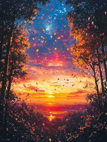 Diamond Painting Landschaft, Diamond Painting Eckige Steine Set Sonnenuntergang, 5D Diamant Malerei Erwachsene und Kinder Set, DIY Mosaikherstellung Basteln Erwachsene, für Room Decor 60X80cm E-63 Diamond Painting Landschaft, Diamond Painting Eckige Steine Set Sonnenuntergang, 5D Diamant Malerei Erwachsene und Kinder Set, DIY Mosaikherstellung Basteln Erwachsene, für Room Decor 60X80cm E-63 von Zhngxogg