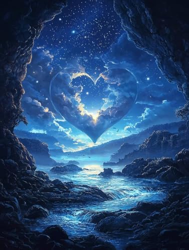 Diamond Painting Nacht, 5D Diamond Painting Erwachsene kinder Bilder, Sternenhimmel Crystal Art Basteln Erwachsene Set, DIY Runde Mosaikherstellung Bastelset, für Weihnachten Dekor, 60X80cm E-93 von Zhngxogg