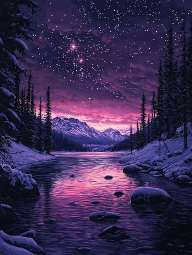 Diamond Painting Nacht, 5D Diamond Painting Erwachsene kinder Bilder, Sternenhimmel Crystal Art Basteln Erwachsene Set, DIY Runde Mosaikherstellung Bastelset, für Weihnachten Dekor, 60X80cm W-71 von Zhngxogg